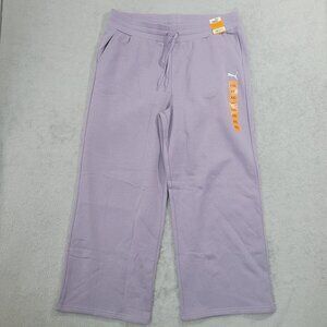 NEW Puma Ladies Fleece Straight Leg Pant XXL Purple Cotton Blend// 25PT